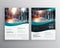 Creative business brochure leaflet vector design with wavy shape