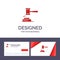 Creative Business Card and Logo template Action, Auction, Court, Gavel, Hammer, Judge, Law, Legal Vector Illustration