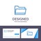 Creative Business Card and Logo template Folder, Open, Data, Storage Vector Illustration