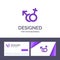 Creative Business Card and Logo template Gender, Symbol, Male, Female Vector Illustration