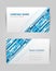 Creative business card set blue flow techno geometric transition abstract design vector background