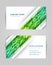 Creative business card set green flow techno geometric transition abstract design vector background