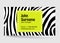 Creative business card. Zebra pattern texture. Modern design