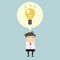 Creative businessman get the idea under a lightbulb