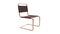 Creative cantilever chair design made of piping parts isolated 3