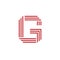 Creative capital letter G strips logo