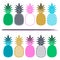 Creative card with colorful pineapples
