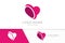 Creative care logotype design template. Vector heart logo combination.