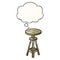 A creative cartoon artist stool and thought bubble in smooth gradient style