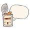 A creative cartoon canned meat and speech bubble in comic book style