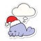 A creative cartoon christmas walrus and thought bubble as a printed sticker