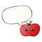 A creative cartoon cool apple and speech bubble in smooth gradient style