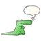 A creative cartoon crocodile and speech bubble in smooth gradient style