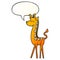 A creative cartoon giraffe and speech bubble in smooth gradient style