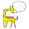 A creative cartoon giraffe and speech bubble in smooth gradient style