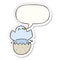 A creative cartoon hatching chicken and speech bubble sticker