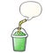 A creative cartoon iced smoothie and speech bubble in smooth gradient style