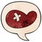 A creative cartoon injured gall bladder and speech bubble in retro texture style