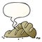 A creative cartoon loaves of freshly baked bread and speech bubble in smooth gradient style