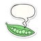 A creative cartoon peas in pod and speech bubble sticker