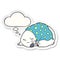 A creative cartoon polar bear sleeping and thought bubble as a printed sticker