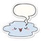 A creative cartoon puddle and face and speech bubble sticker