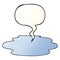 A creative cartoon puddle of water and speech bubble in smooth gradient style