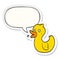 A creative cartoon quacking duck and speech bubble sticker