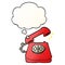 A creative cartoon ringing telephone and thought bubble in smooth gradient style