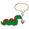 A creative cartoon slithering snake and speech bubble in comic book style