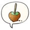 A creative cartoon toffee apple and speech bubble in smooth gradient style