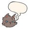 A creative cartoon tough cat face and speech bubble in comic book style