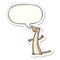 A creative cartoon weasel and speech bubble sticker