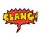 A creative cartoon word clang and speech bubble in comic book style