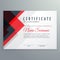 creative certificate of achievement award template with red and