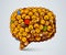 Creative Chat icon made of many small smiles. Social network and communication concept.