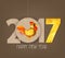Creative chinese new year 2017 polygonal rooster design
