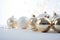 Creative Christmas Holiday Background: Elegant Ornaments on a Crisp White Background, Modern and Simplistic Design