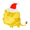 A creative christmas retro cartoon of kawaii lion