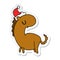 A creative christmas sticker cartoon of kawaii horse