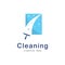 Creative Cleaning Concept Logo Design Template.