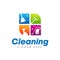 Creative Cleaning Service Business Logo Symbol Icon Design Template