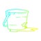 A creative cold gradient line drawing broken bucket cartoon