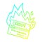 A creative cold gradient line drawing burning credit card cartoon