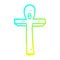 A creative cold gradient line drawing cartoon ankh symbol