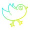 A creative cold gradient line drawing cartoon bird flapping wings