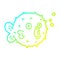 A creative cold gradient line drawing cartoon blow fish