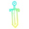 A creative cold gradient line drawing cartoon bronze sword