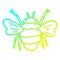 A creative cold gradient line drawing cartoon bumble bee