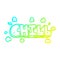 A creative cold gradient line drawing cartoon chill sign